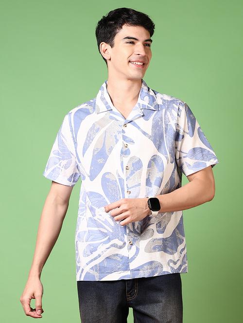 men printed short sleeve casual shirt - 21717935 - Standard Image - 0