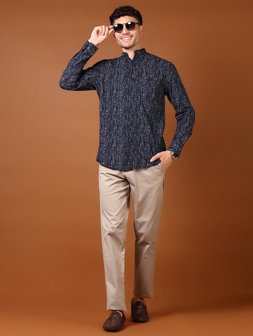 men printed long sleeve casual shirt - 21717936 - Standard Image - 4