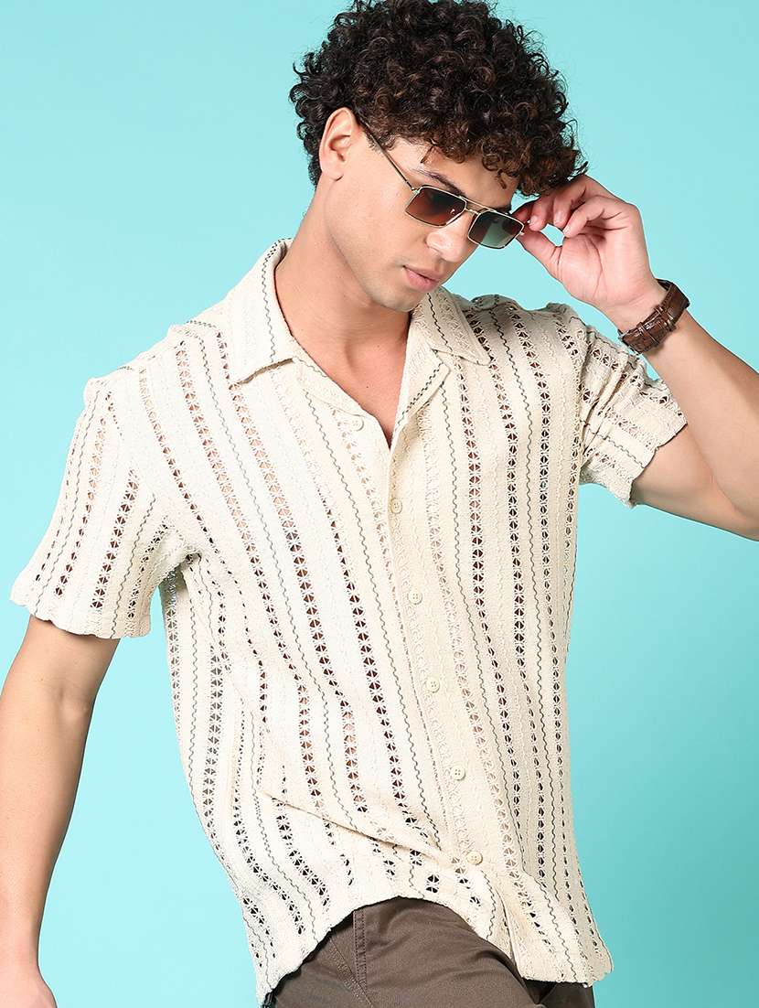 men self design short sleeve casual shirt - 21717942 -  Standard Image - 1