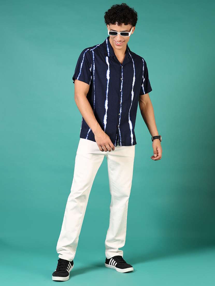 men striped short sleeve casual shirt - 21717944 -  Standard Image - 4