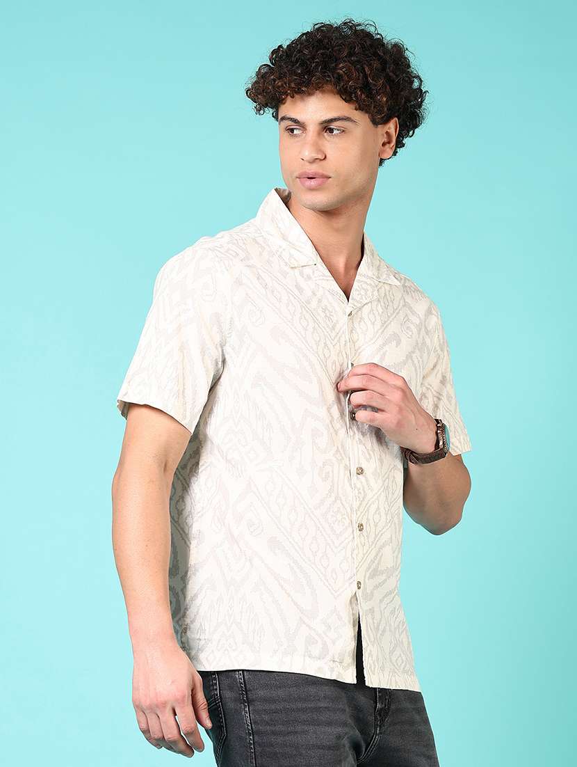 men printed short sleeve casual shirt - 21717945 -  Standard Image - 1