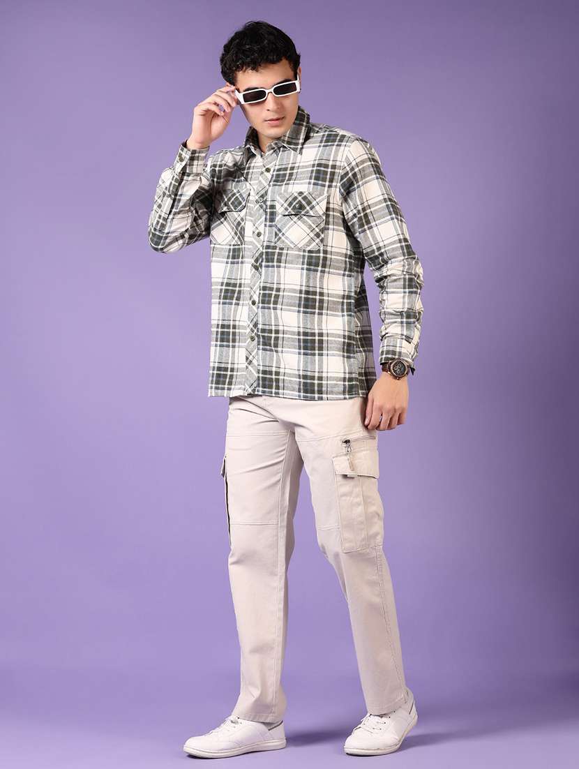 men checkered long sleeve casual shirt - 21717954 -  Standard Image - 4