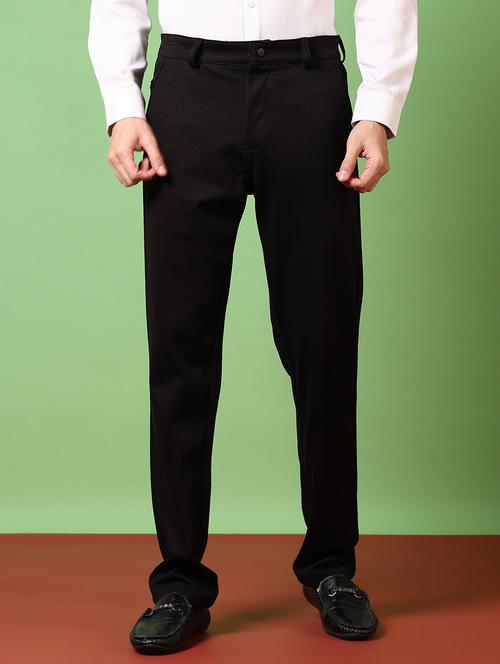 black cotton chinos casual trousers - 21717961 -  Standard Image - 0