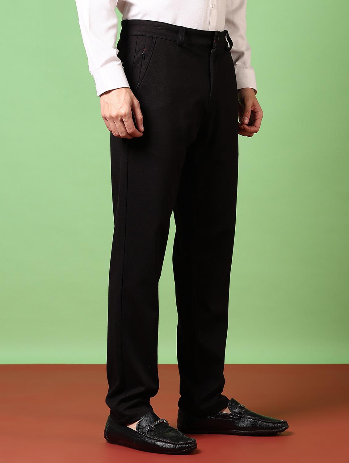 black cotton chinos casual trousers - 21717961 -  Standard Image - 1