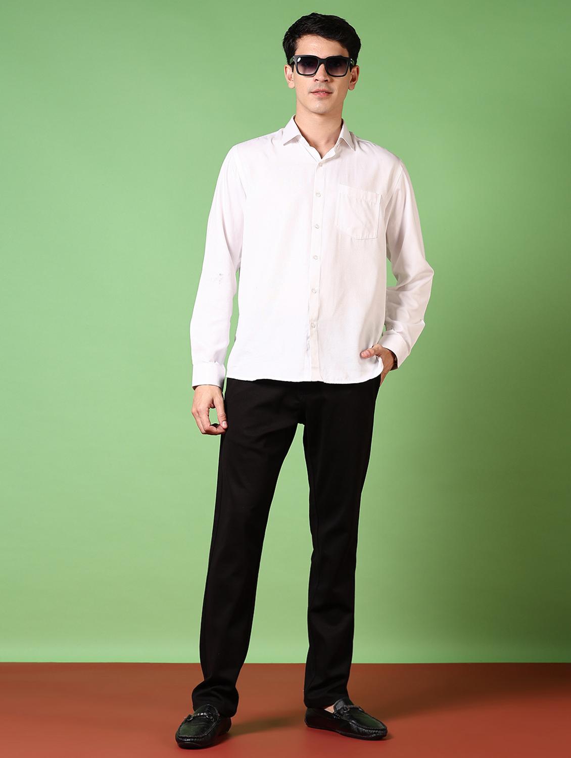 black cotton chinos casual trousers - 21717961 - Standard Image - 4