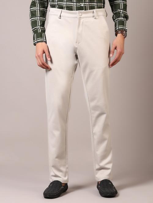 cream cotton chinos casual trousers - 21717962 -  Standard Image - 0