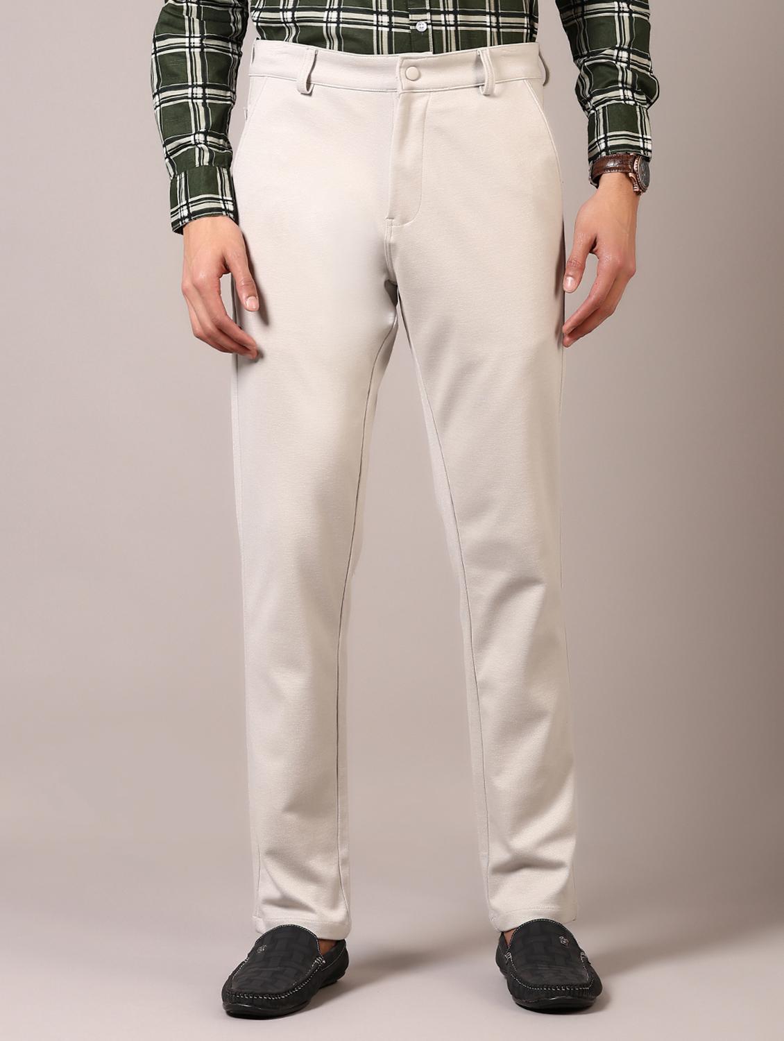 cream cotton chinos casual trousers