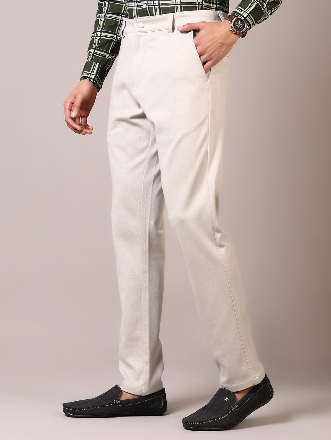 cream cotton chinos casual trousers - 21717962 -  Standard Image - 1