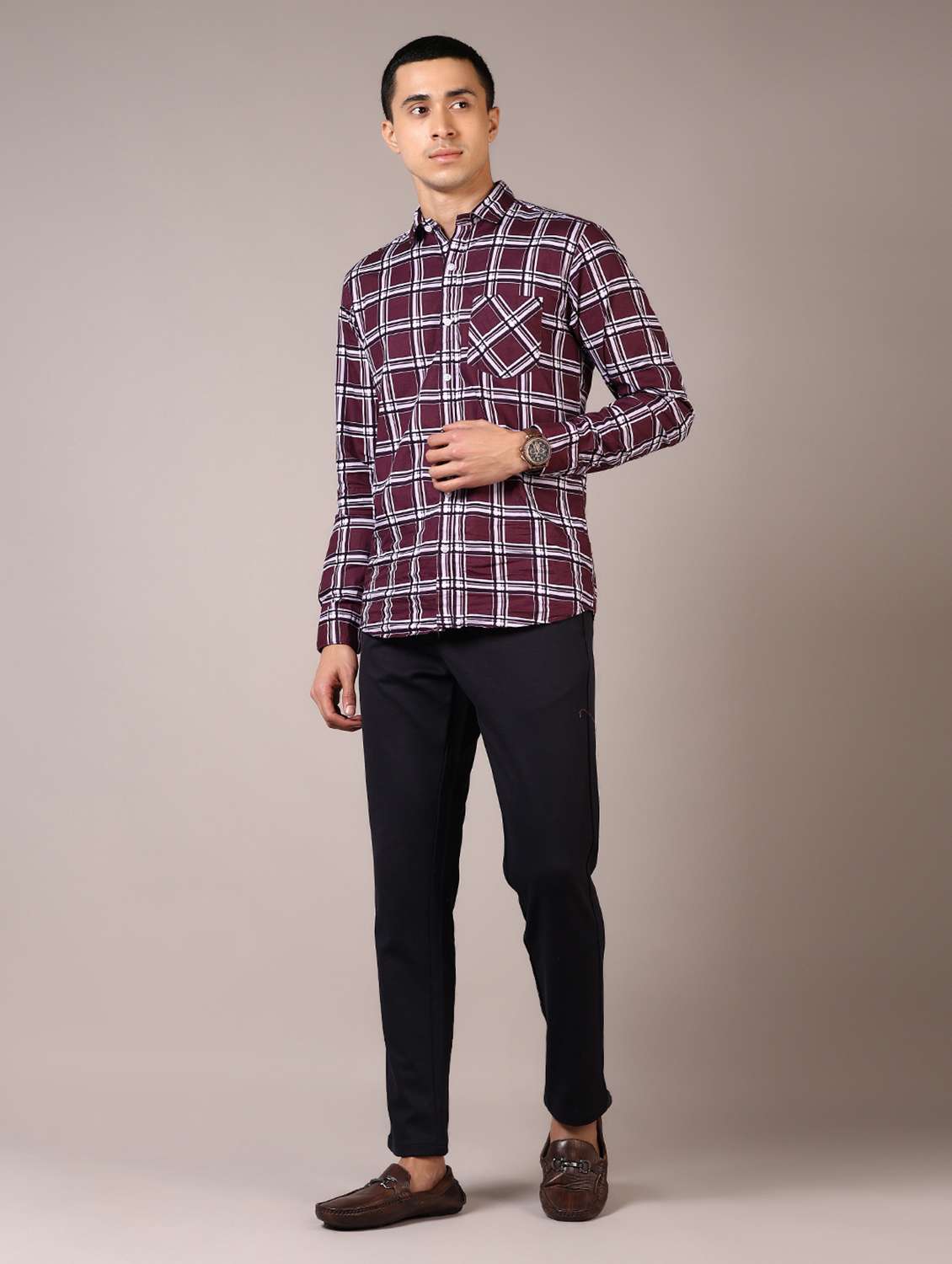 navy blue cotton chinos casual trousers - 21717964 -  Standard Image - 4