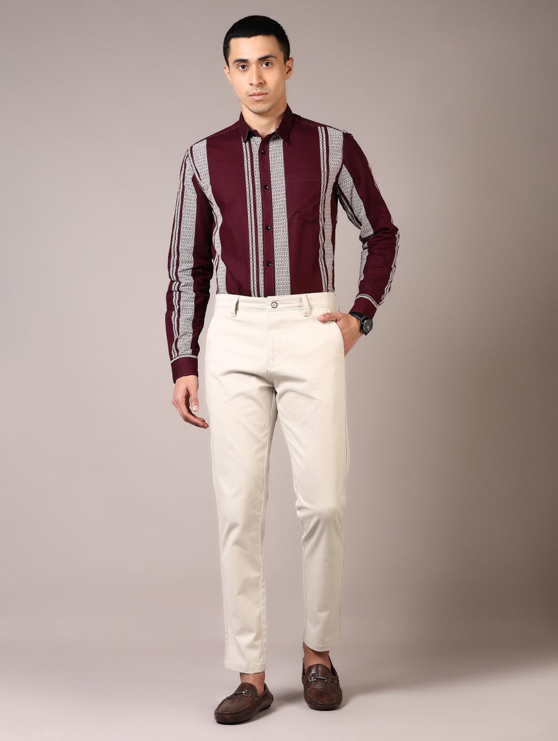 men solid flat front casual trouser - 21717975 - Standard Image - 4