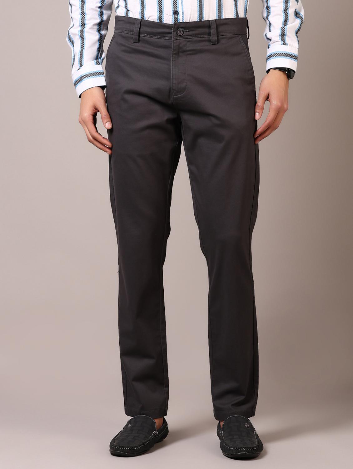 men solid flat front casual trouser - 21717976 - Zoom Image - 0