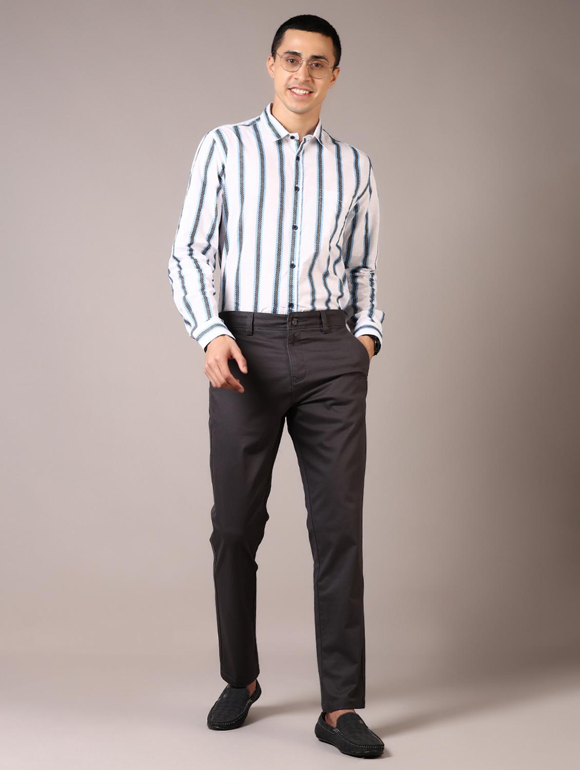 men solid flat front casual trouser - 21717976 - Standard Image - 4
