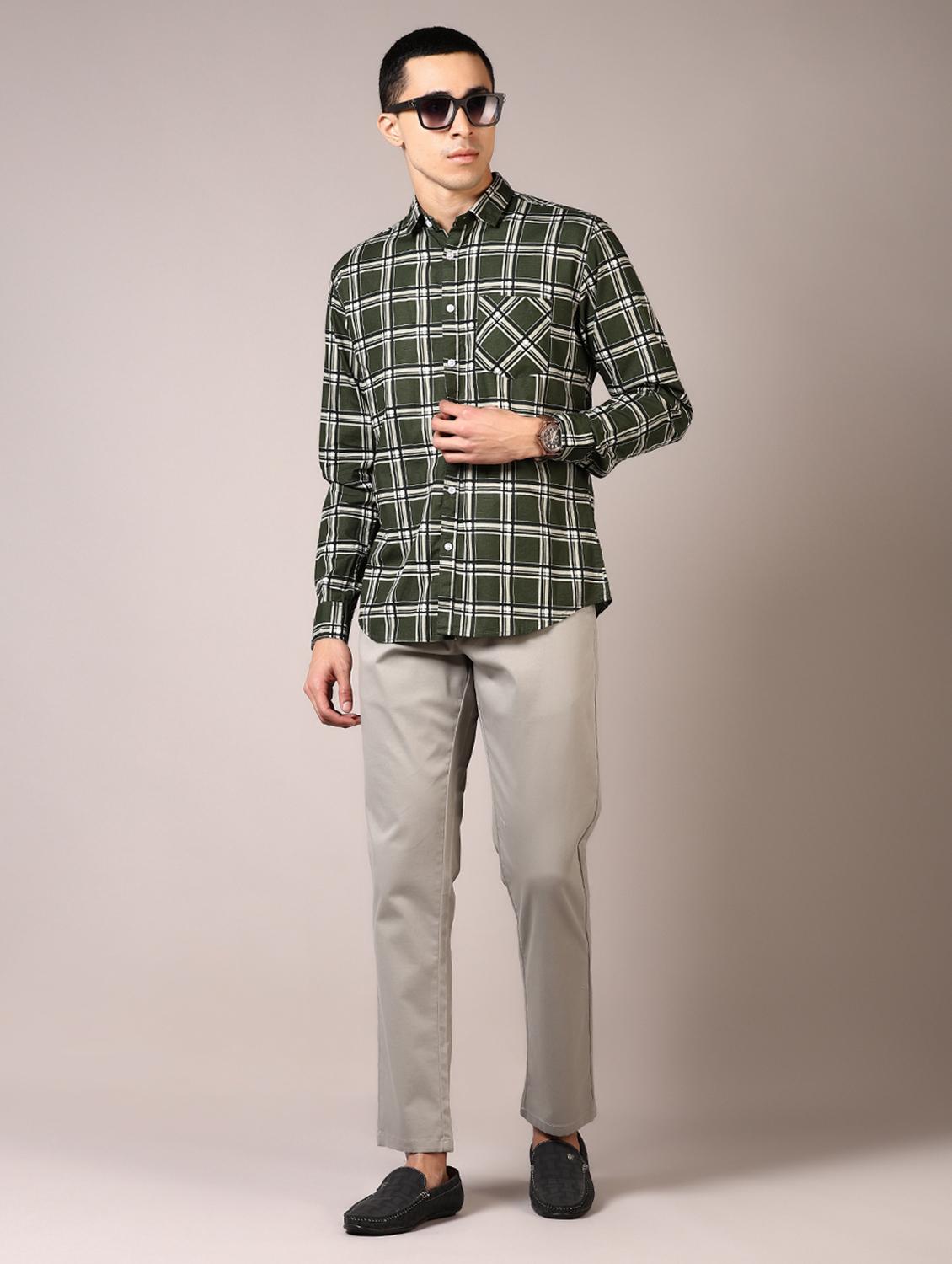 men solid flat front casual trouser - 21717979 - Standard Image - 4
