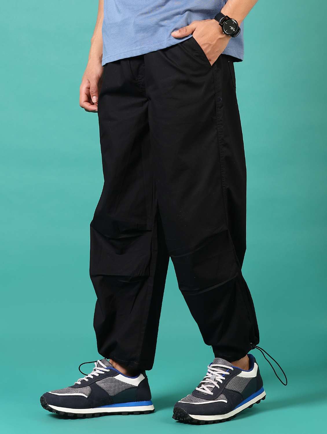 men solid mid rise jogger - 21717980 -  Standard Image - 1