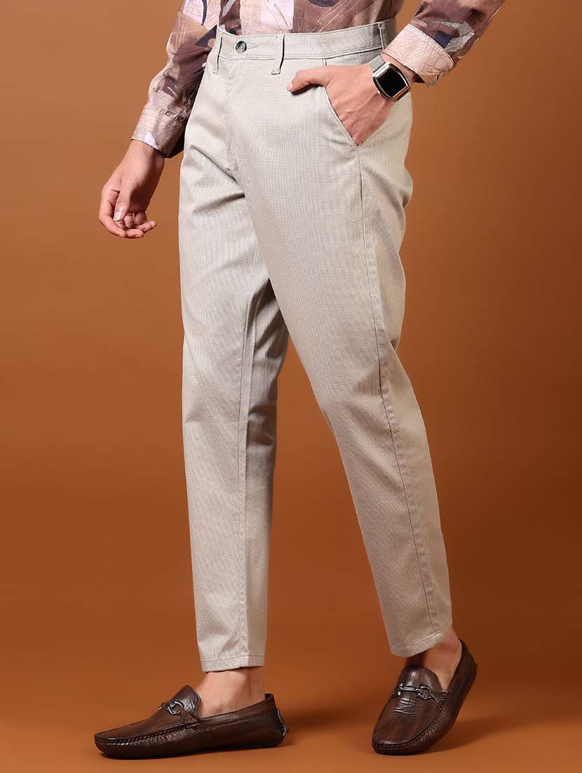 men self design chinos casual trouser - 21717984 -  Standard Image - 1