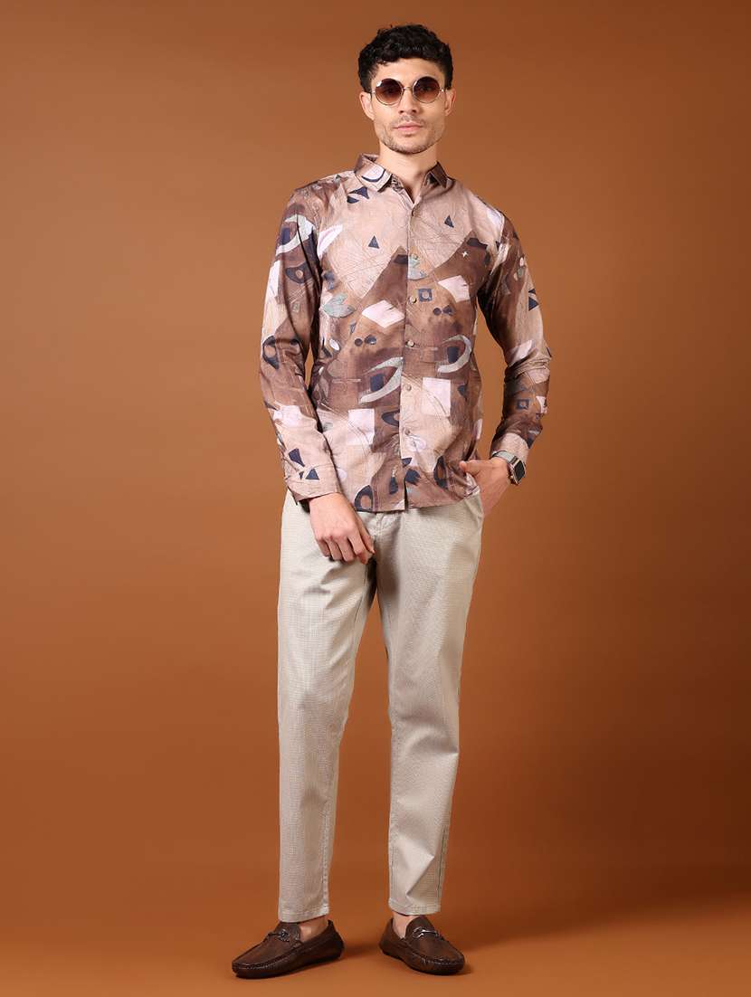 men self design chinos casual trouser - 21717984 - Standard Image - 4