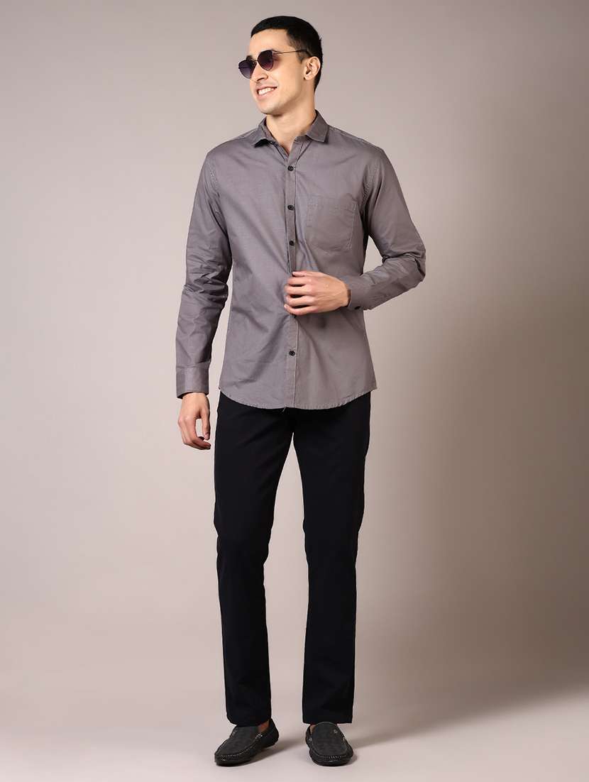 men solid flat front casual trouser - 21717985 -  Standard Image - 4