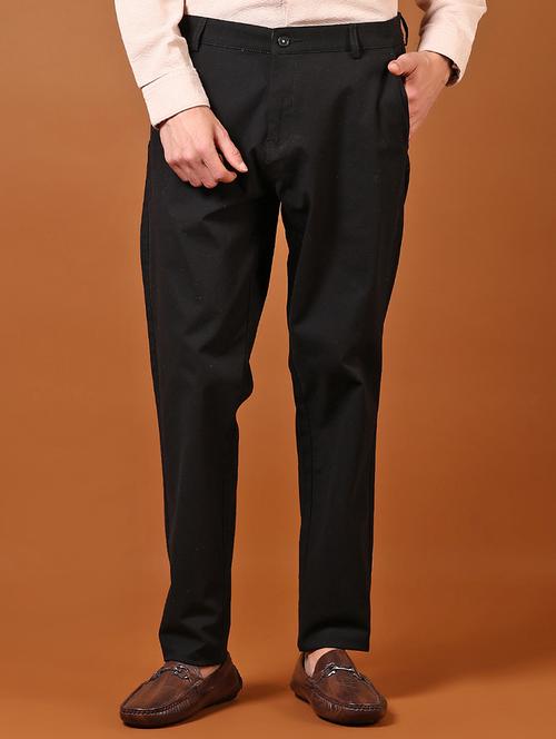 men solid flat front casual trouser - 21717987 -  Standard Image - 0