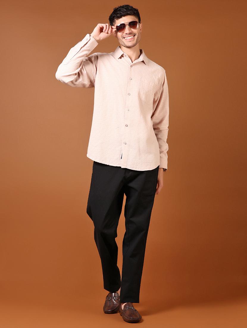 men solid flat front casual trouser - 21717987 - Standard Image - 4