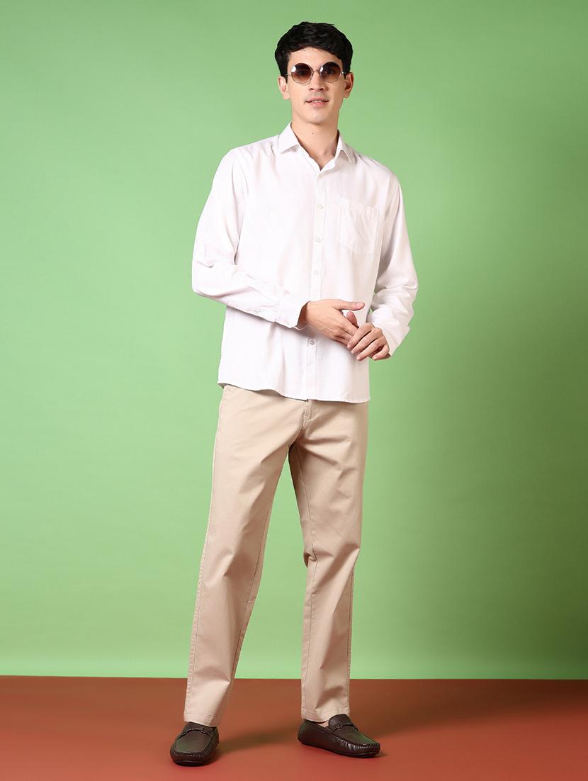 men mid rise solid chinos - 21717988 - Standard Image - 4
