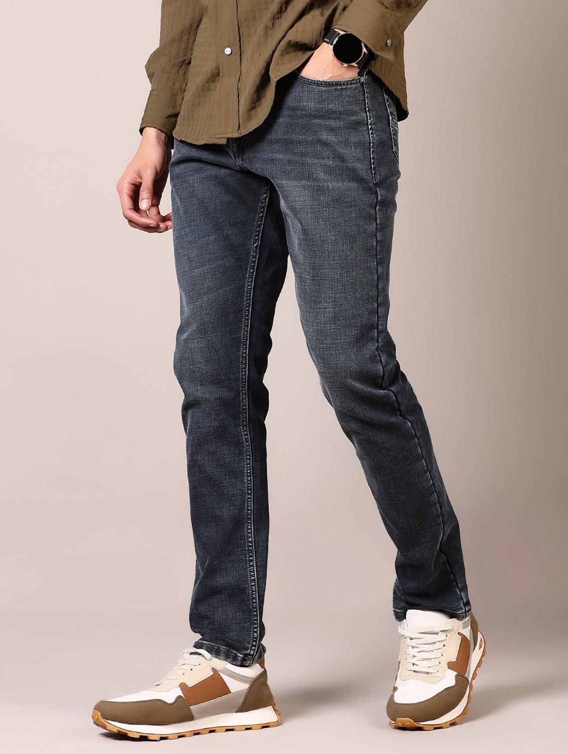 men washed mid rise jeans - 21718004 - Standard Image - 1