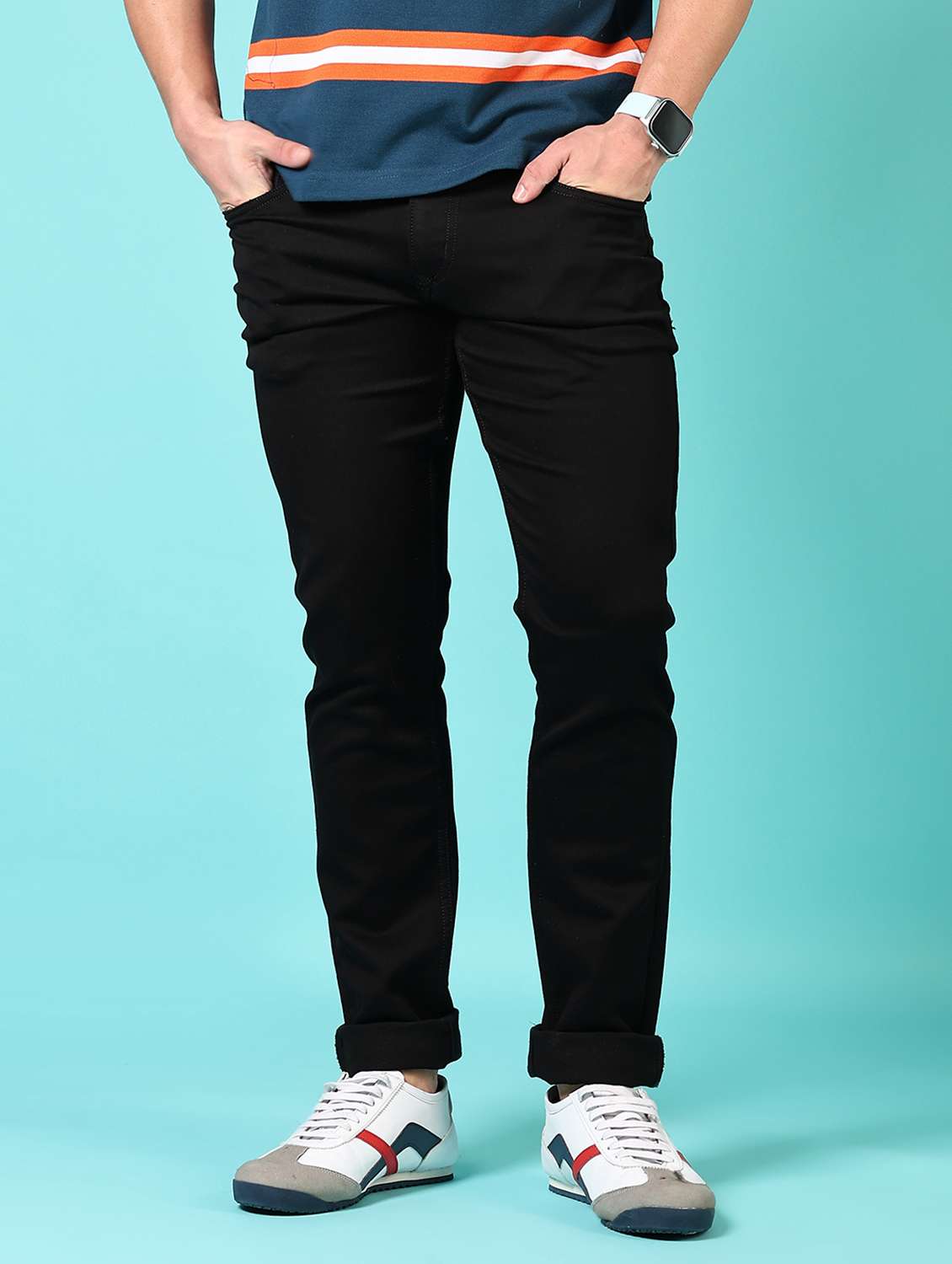 men solid mid rise denim jeans - 21718022 -  Standard Image - 1