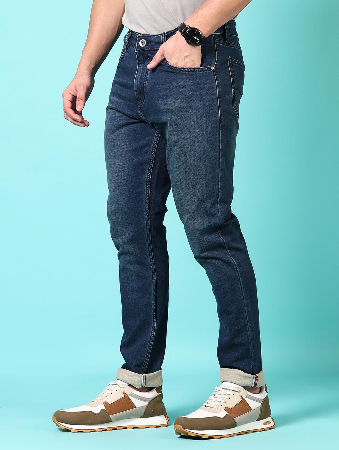 men washed mid rise jeans - 21718026 - Standard Image - 1