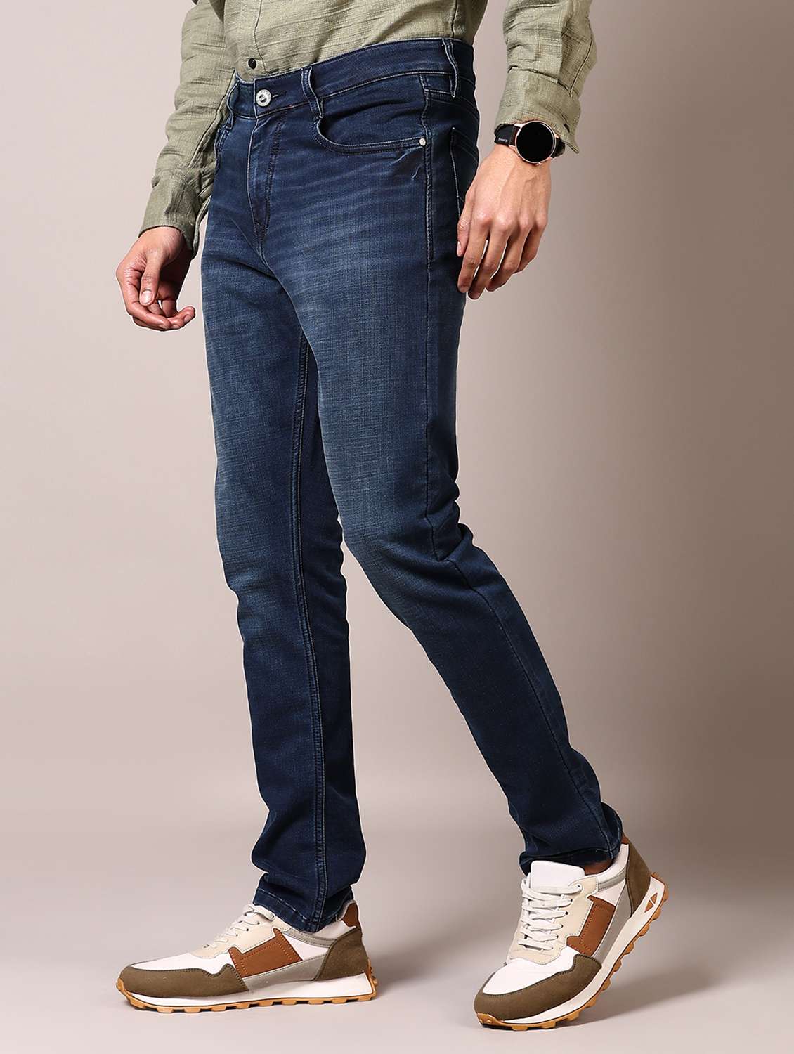 men washed mid rise jeans - 21718028 - Standard Image - 1