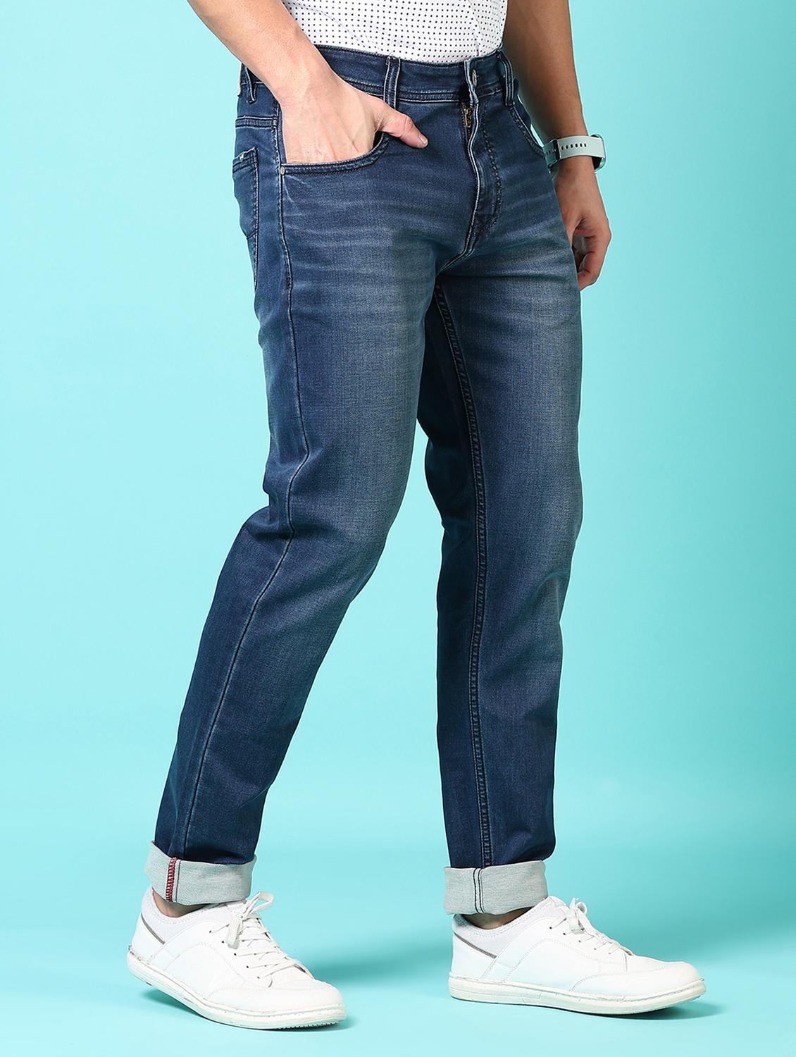 men washed mid rise jeans - 21718037 - Standard Image - 1