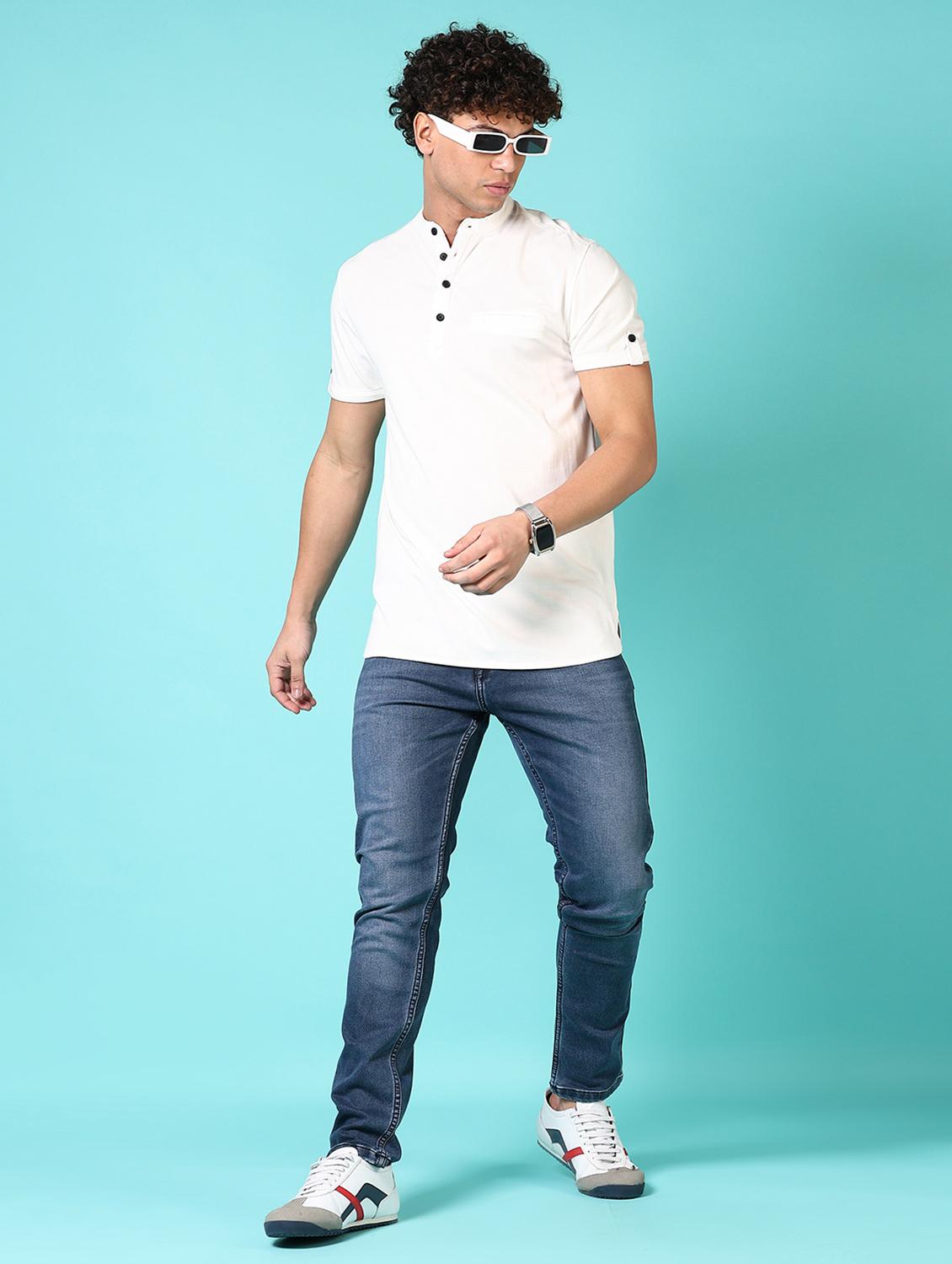 men washed mid rise jeans - 21718038 - Standard Image - 4