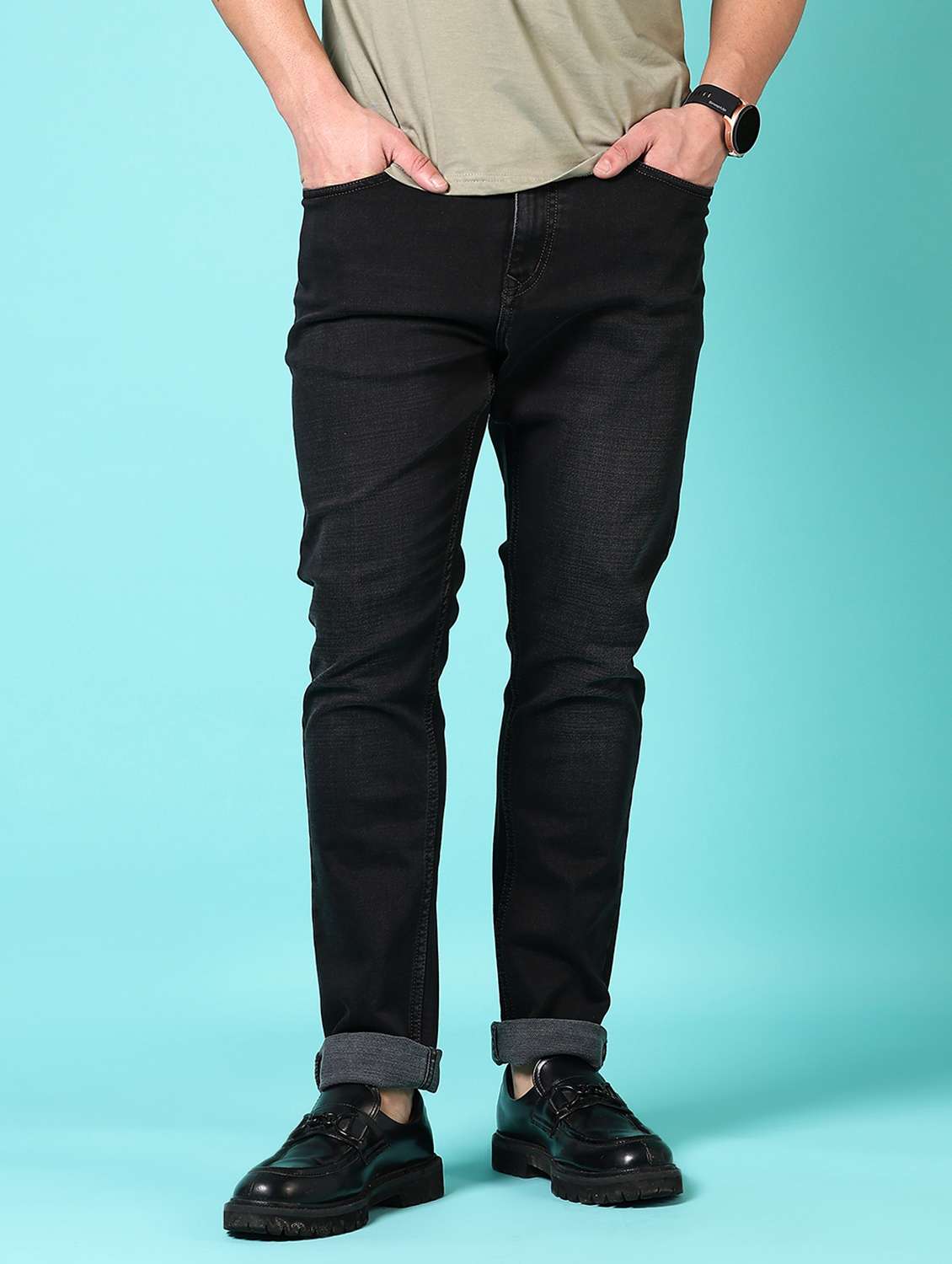 men washed mid rise jeans - 21718042 -  Standard Image - 1