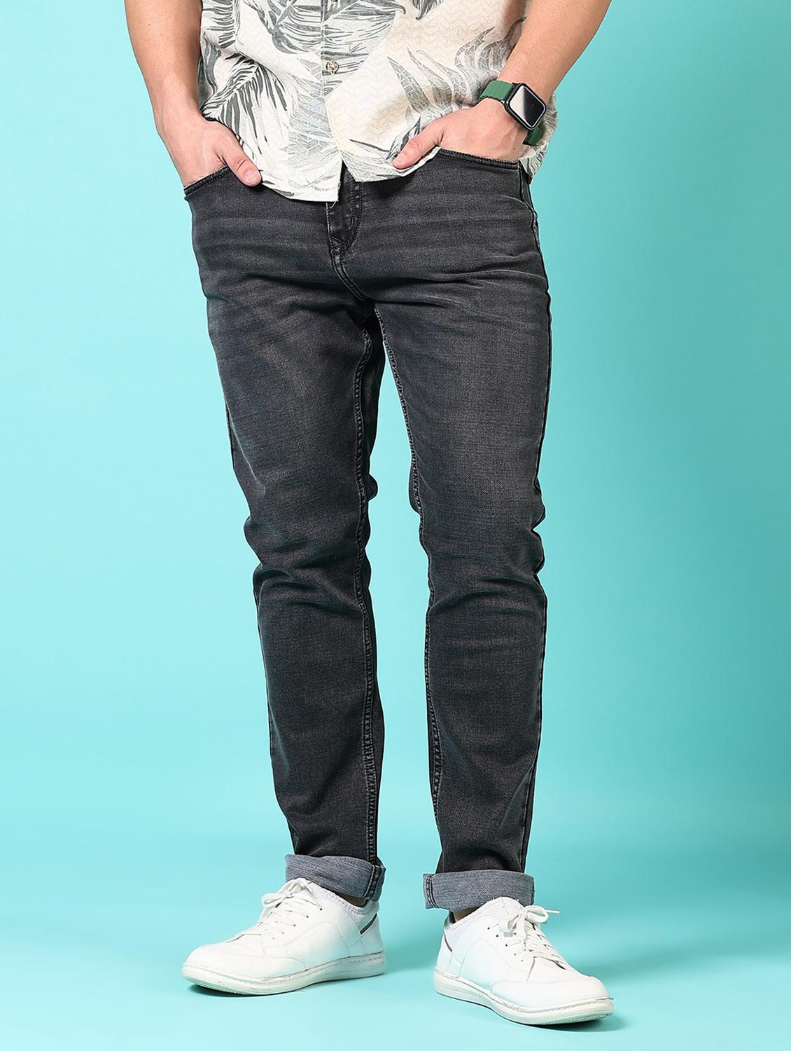 men washed mid rise jeans - 21718043 - Standard Image - 1