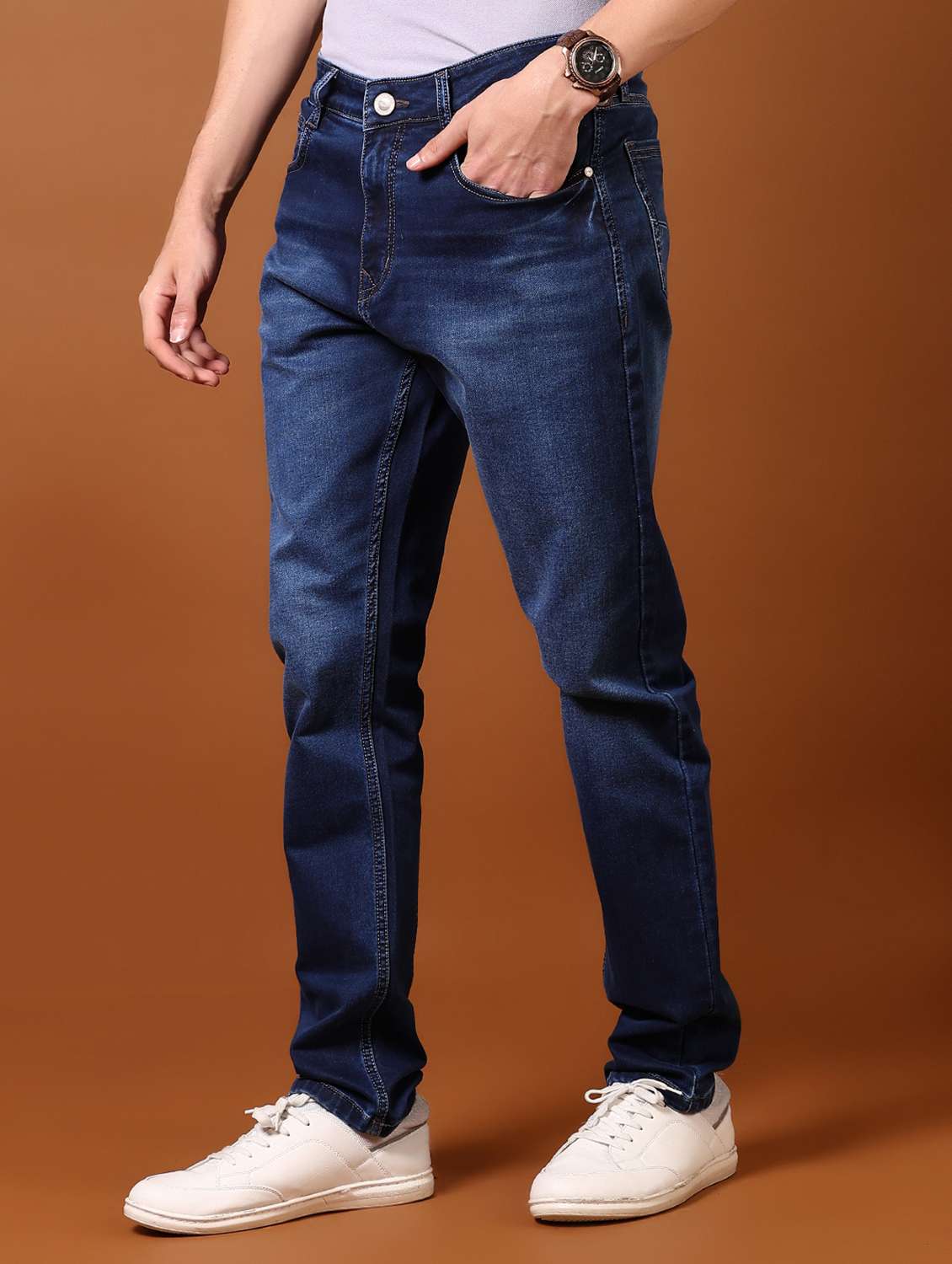 men washed mid rise jeans - 21718048 -  Standard Image - 1