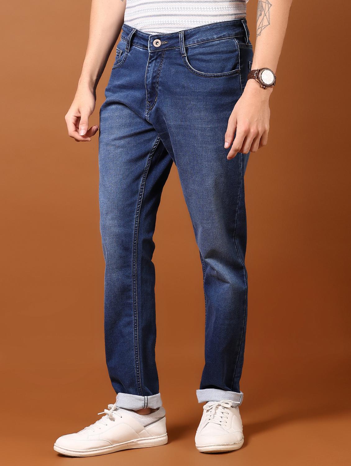 men washed mid rise jeans - 21718050 - Standard Image - 1