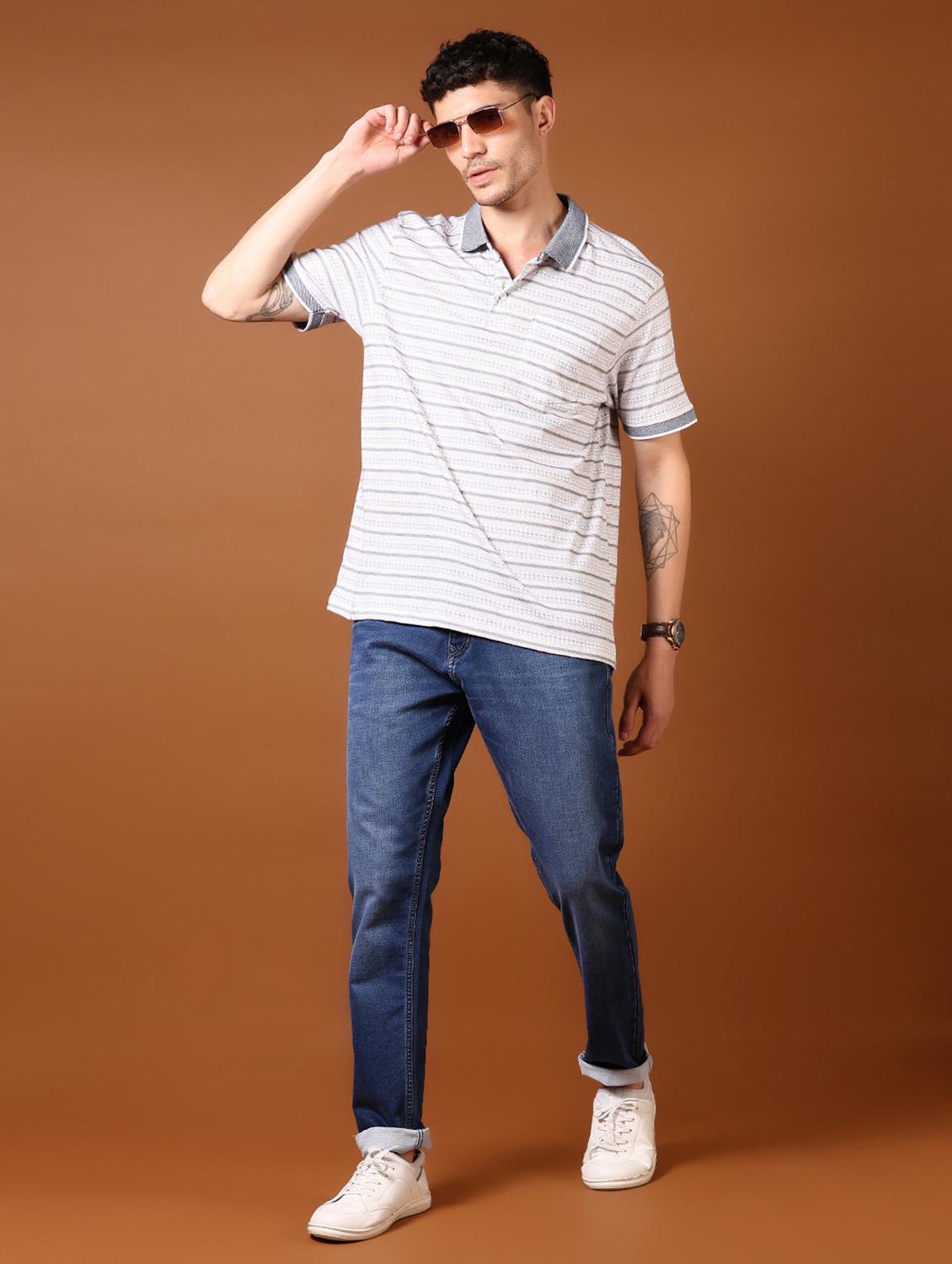 men washed mid rise jeans - 21718050 - Standard Image - 4