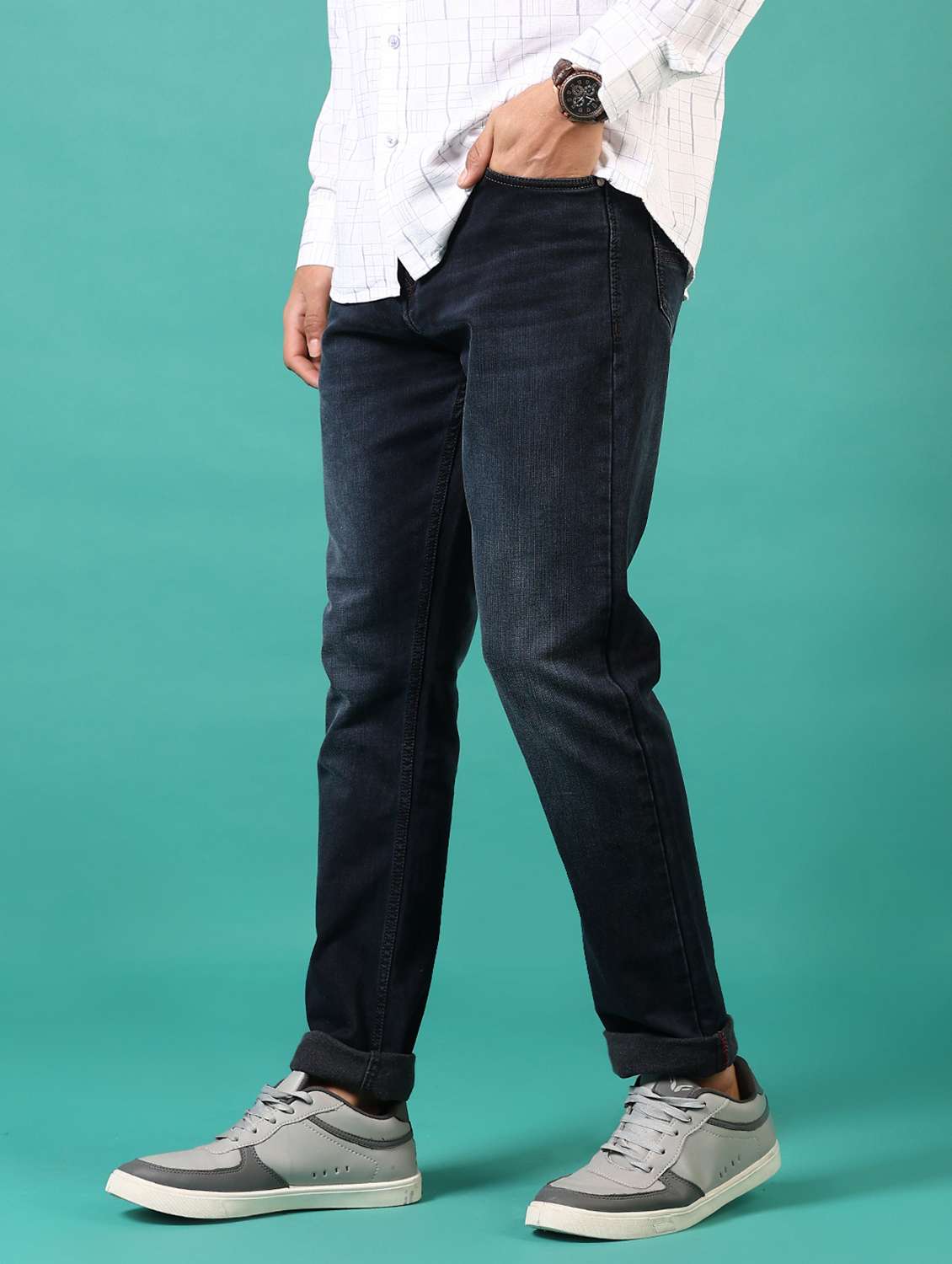 men washed mid rise jeans - 21718061 -  Standard Image - 1