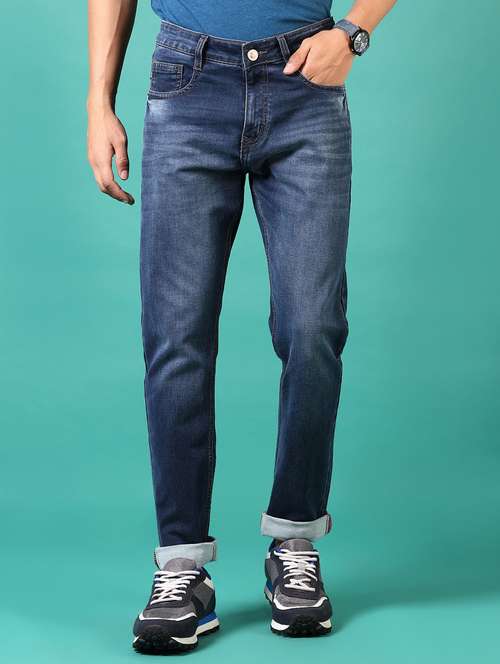 men washed mid rise jeans - 21718062 - Standard Image - 0