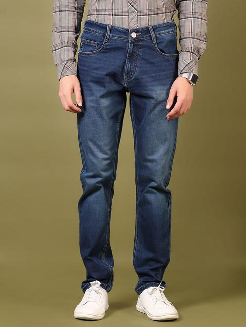 men washed mid rise jeans - 21718069 - Standard Image - 0