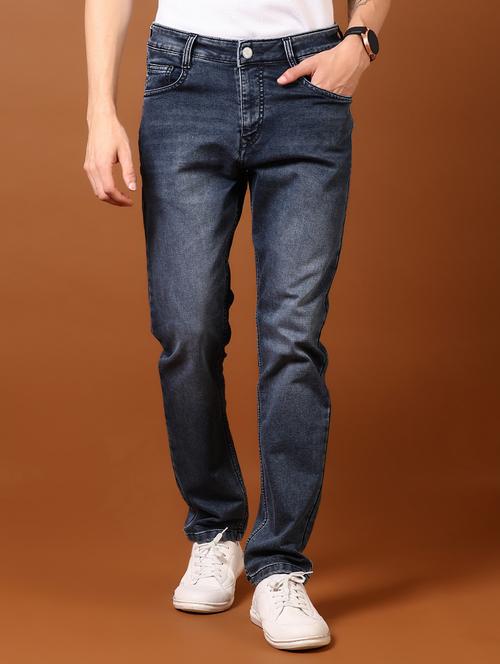 men washed mid rise jeans - 21718072 - Standard Image - 0