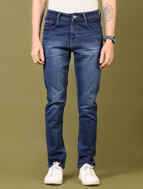 men washed mid rise jeans - 21718085 - Standard Image - 0