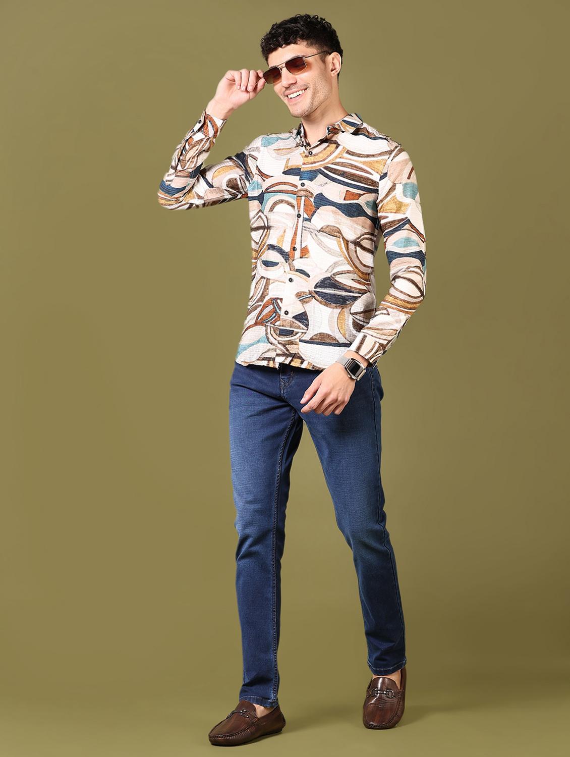 men washed mid rise jeans - 21718090 - Standard Image - 4
