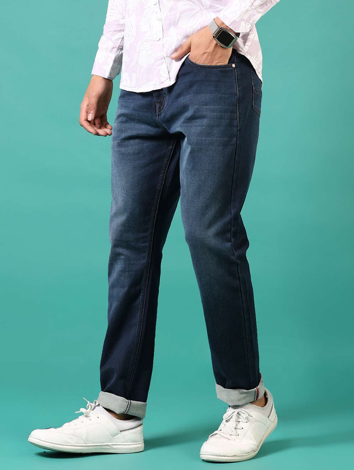 men washed mid rise jeans - 21718091 -  Standard Image - 1