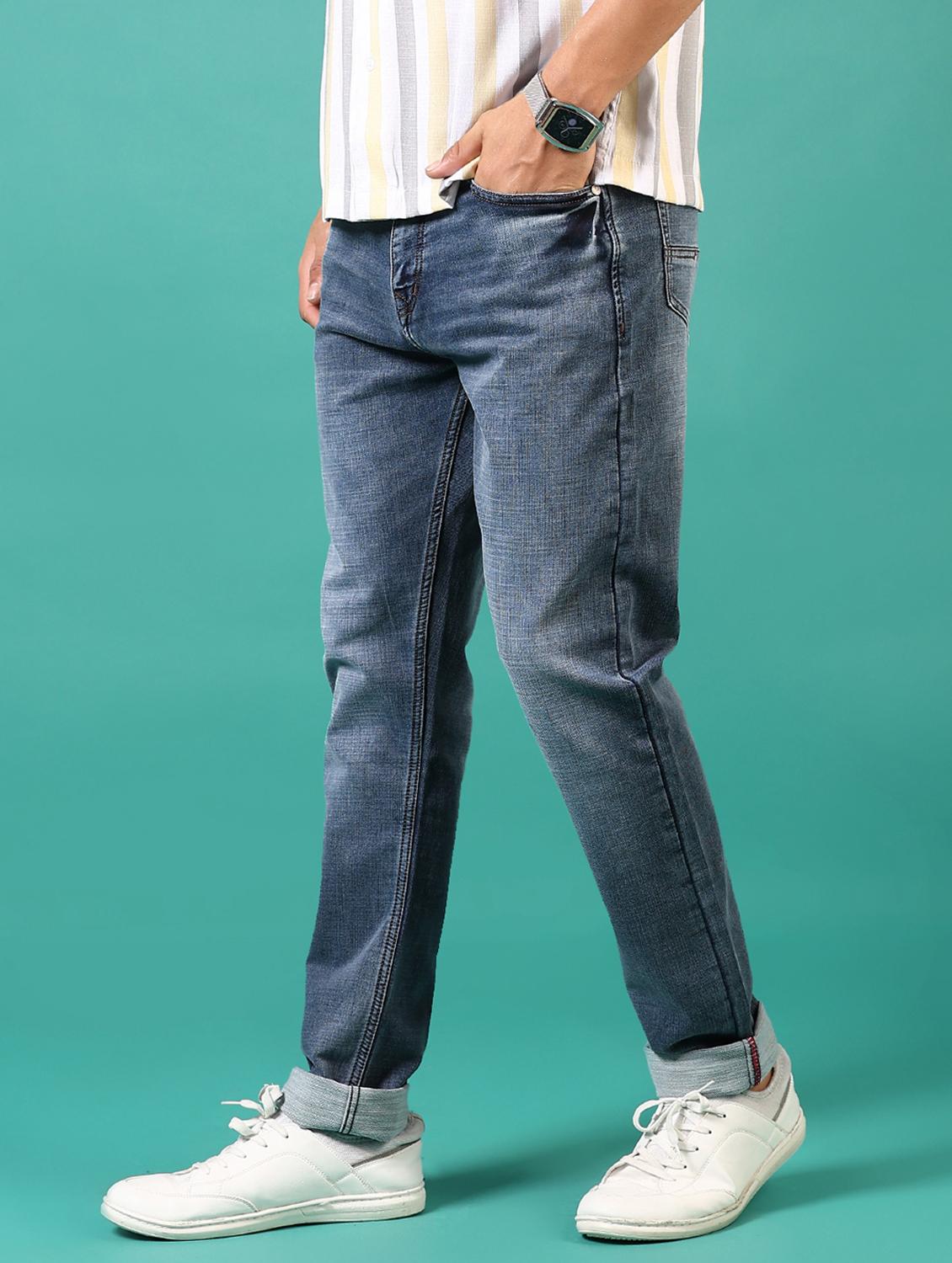 men washed mid rise jeans - 21718094 - Standard Image - 1