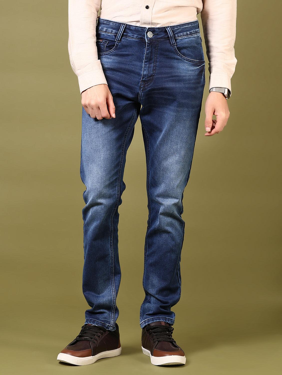 men washed mid rise denim jeans - 21718097 -  Zoom Image - 0