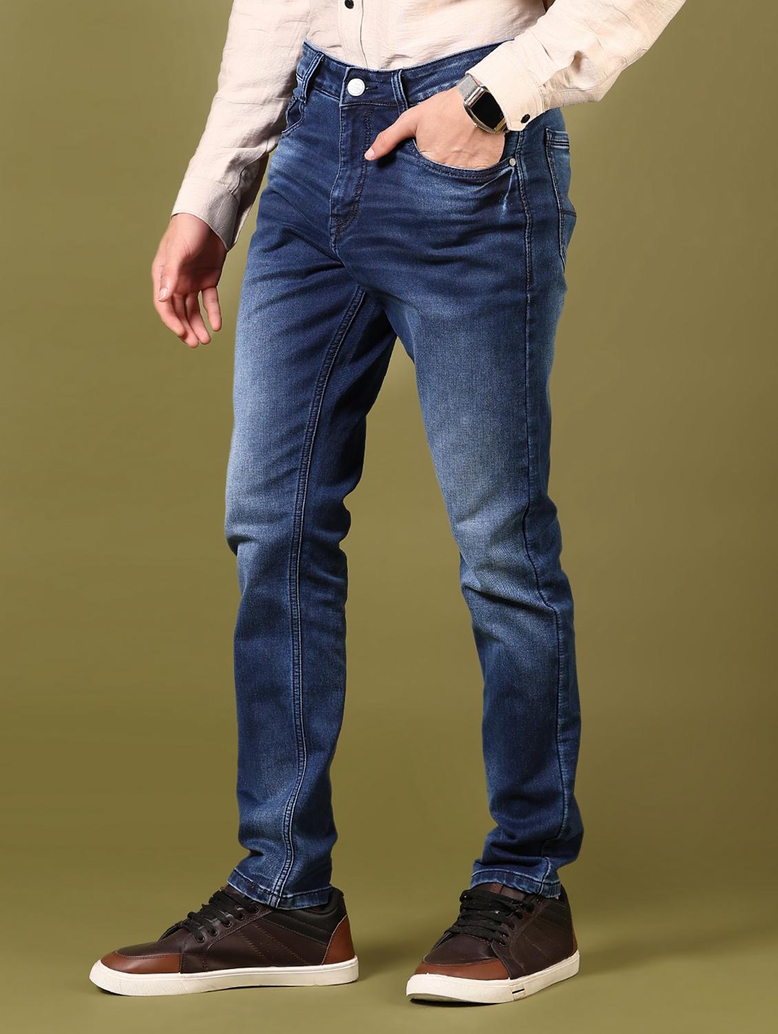 men washed mid rise denim jeans - 21718097 -  Standard Image - 1