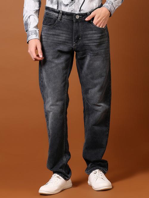 men washed mid rise jeans - 21718099 - Standard Image - 0
