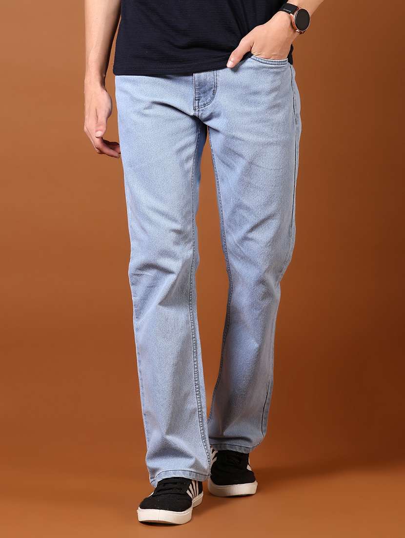 men pain mid rise denim jeans - 21718105 - Standard Image - 1