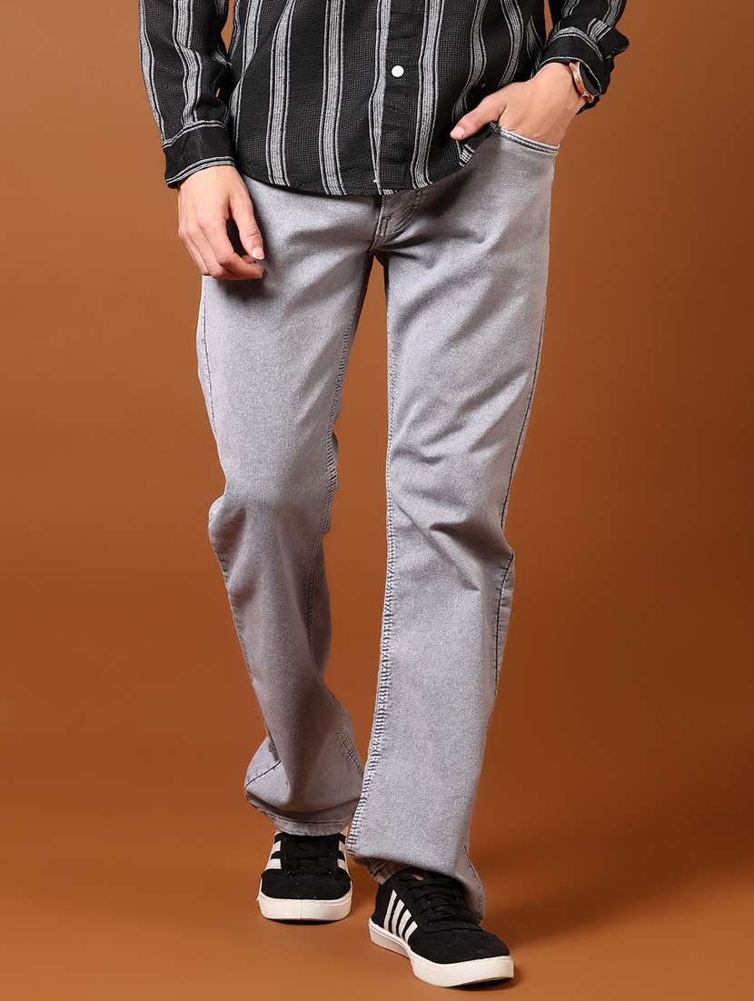 men pain mid rise denim jeans - 21718106 - Standard Image - 1