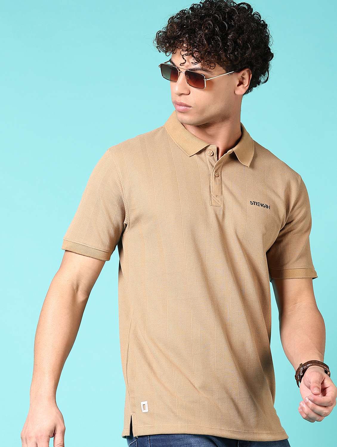 men self design short sleeve polo t-shirt - 21718112 -  Standard Image - 1