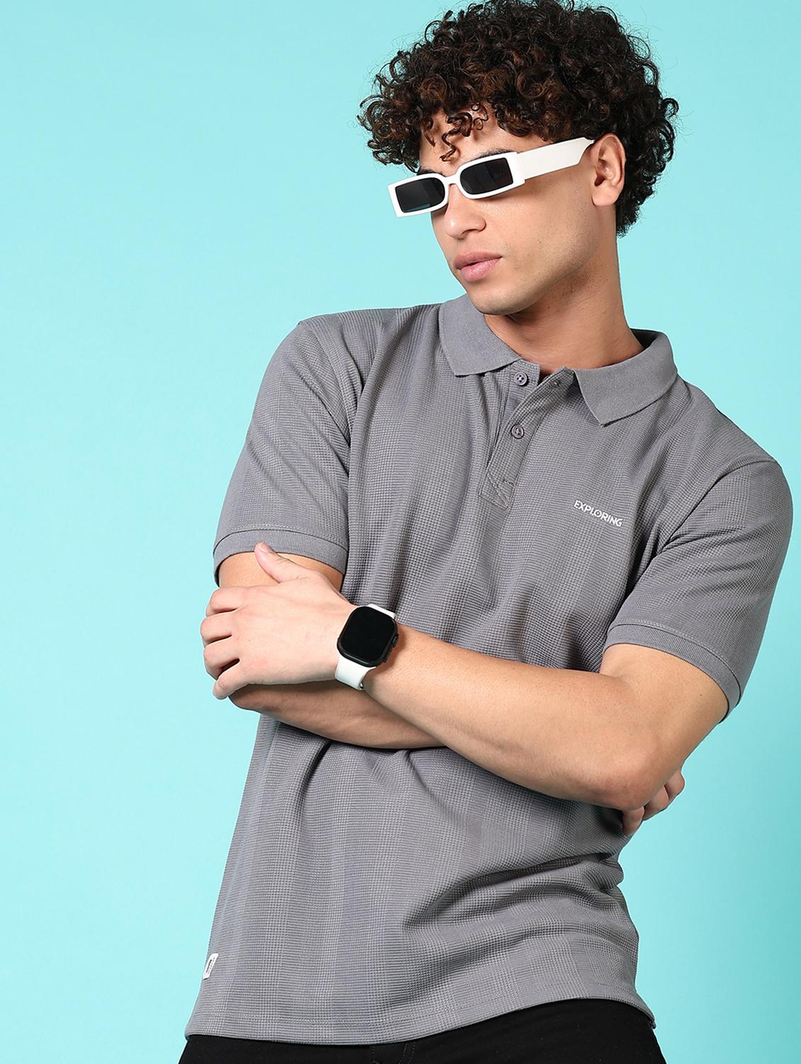 men short sleeves self design polo t-shirt - 21718113 - Standard Image - 1